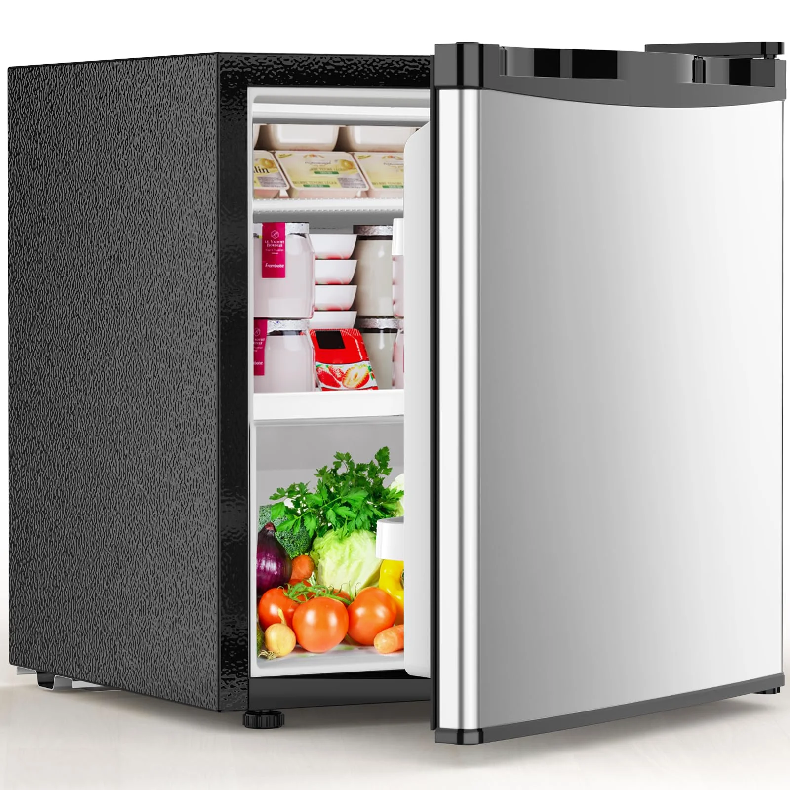 ELECTACTIC Compact Refrigerator, 1.6 cu ft, Silver