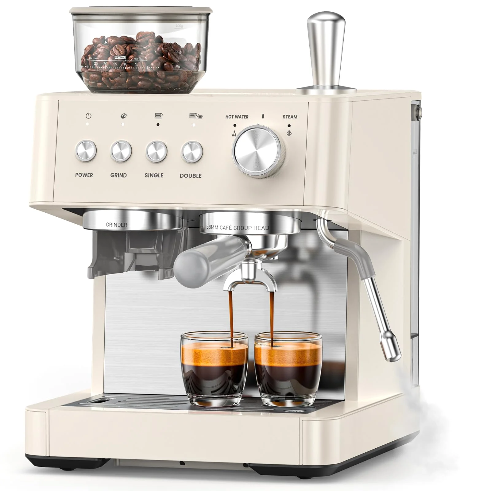 ELECTACTIC Espresso Machine with Grinder, 15 bar