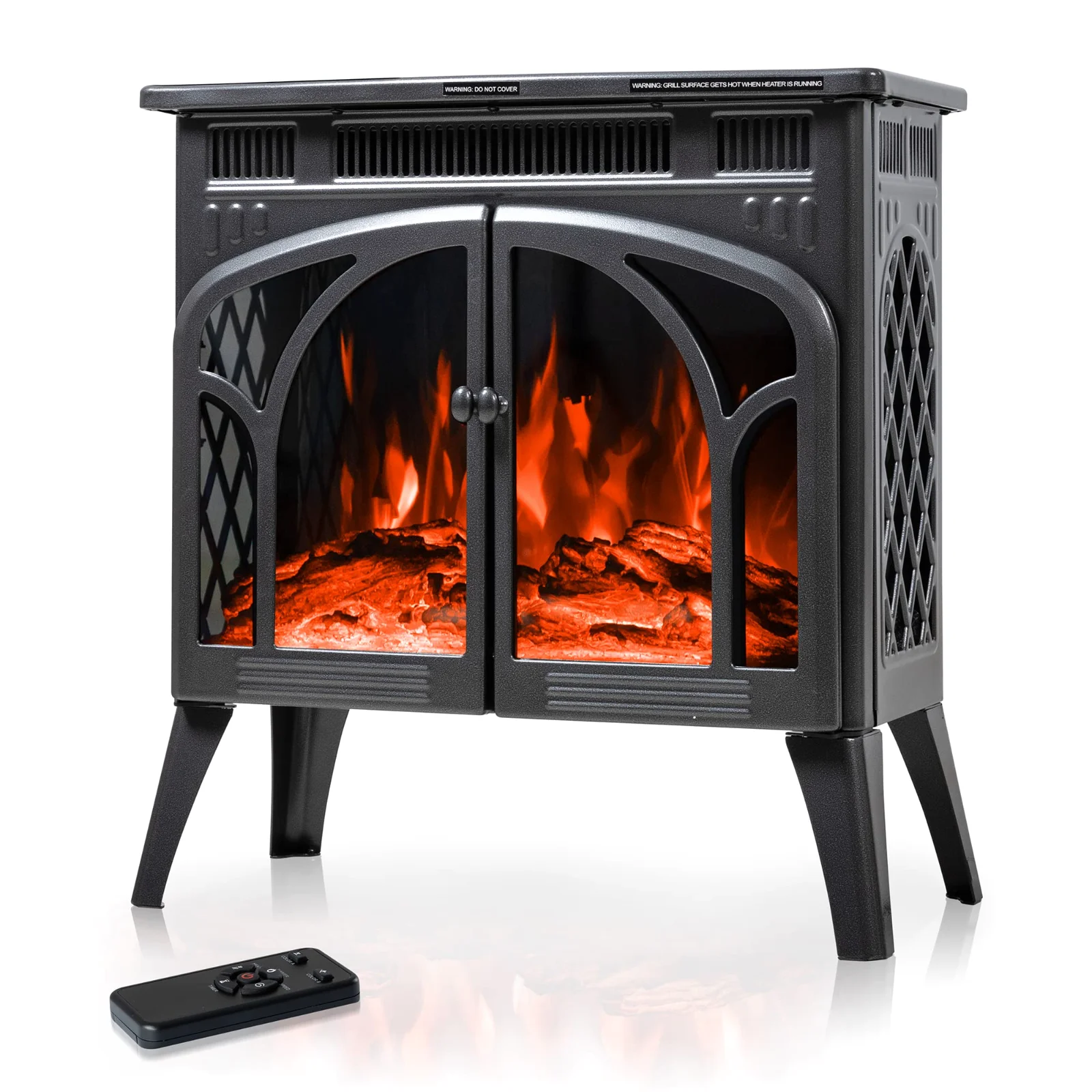Fireplace Stove, 24 in, Grey