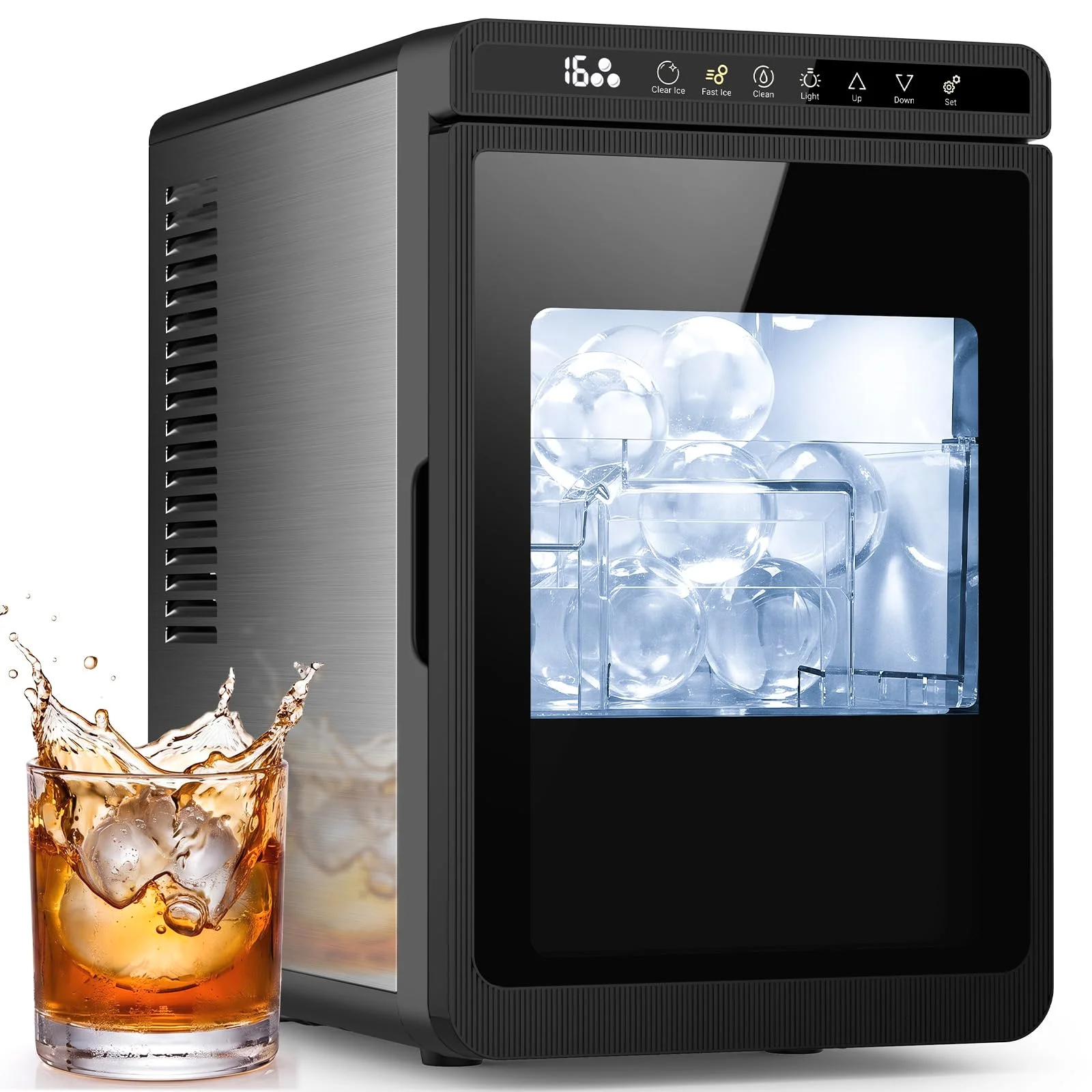 ELECTACTIC Ice Ball Maker, 72 pcs/day, Black