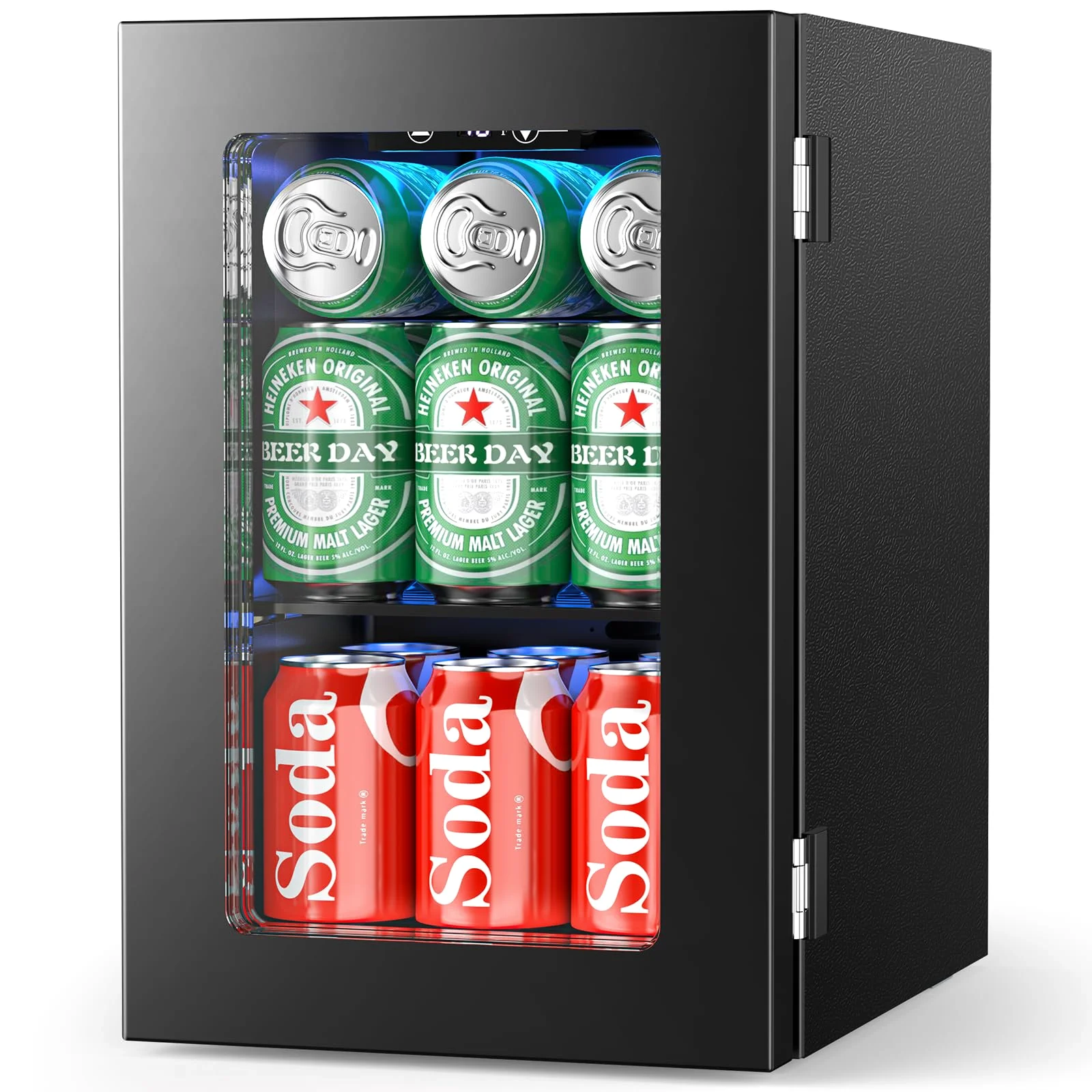 ELECTACTIC Beverage Refrigerator, 24 cans, Black