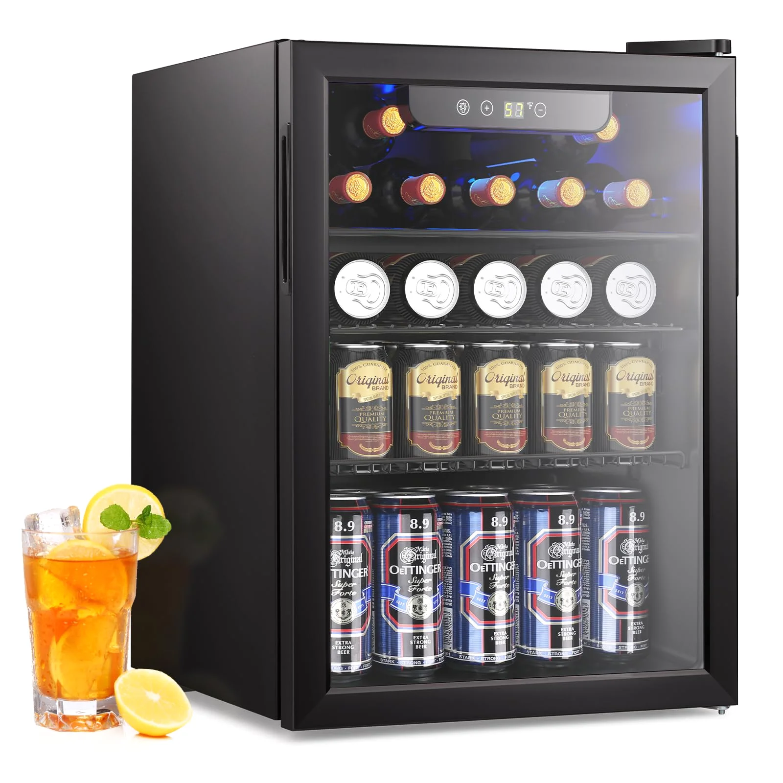 Beverage Refrigerator, 95 cans, Black